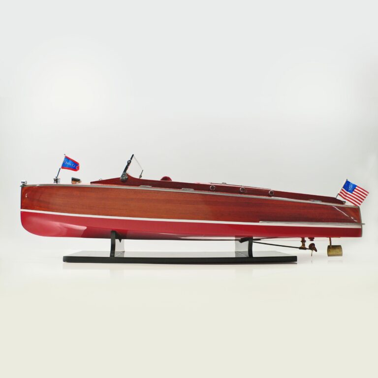 Handmade speed boat model of the Chris Craft Runabout