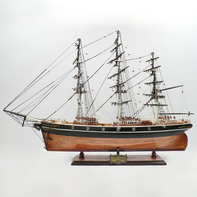 Handmade historical sailing ship model of the Cutty Sark