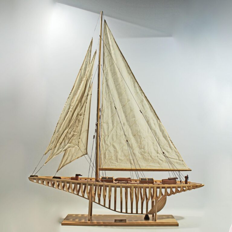 Handcrafted sailing ship model of the Shamrock