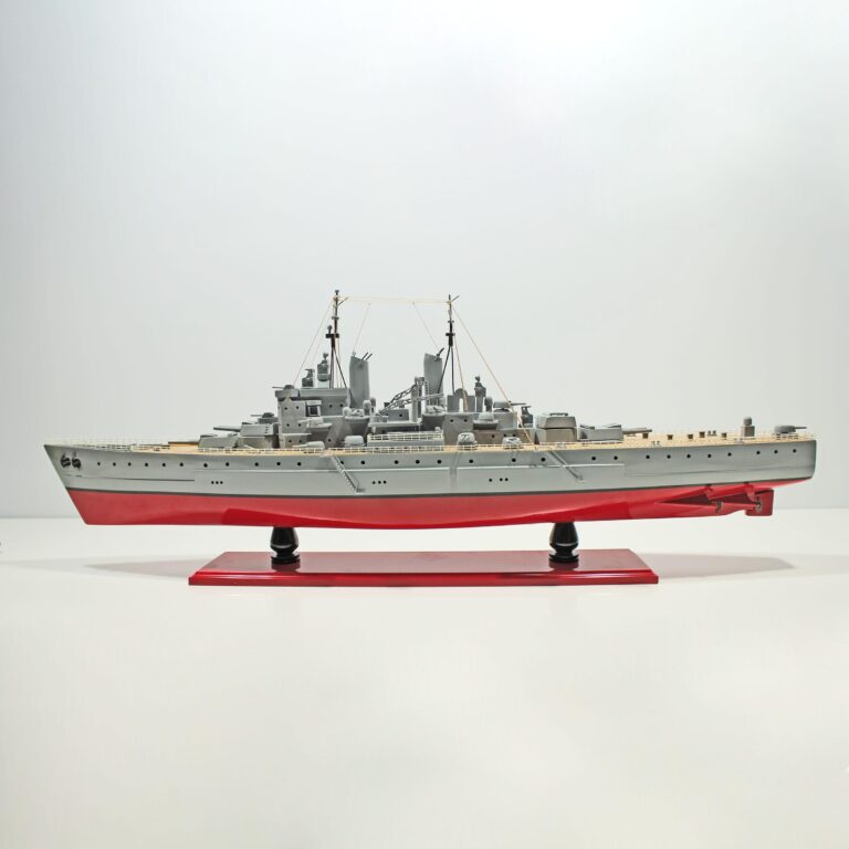 Handcrafted sailing ship model of the USS Vanguard